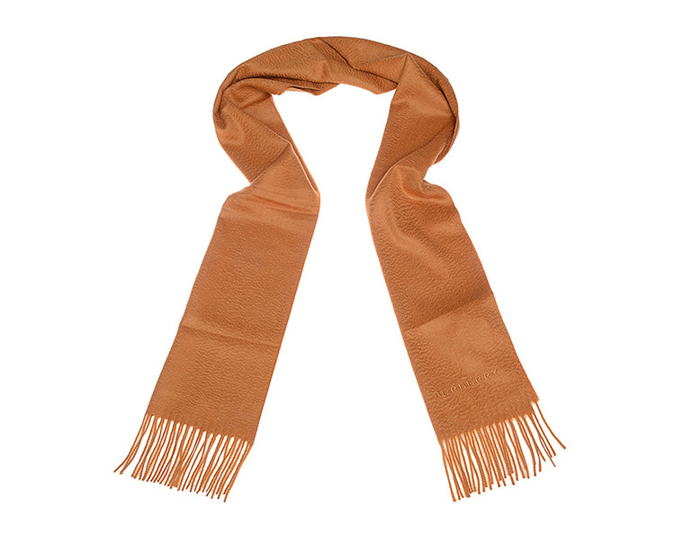 burberry/博柏利 女士琥珀色羊绒经典logo徽标纯色围巾 3994300