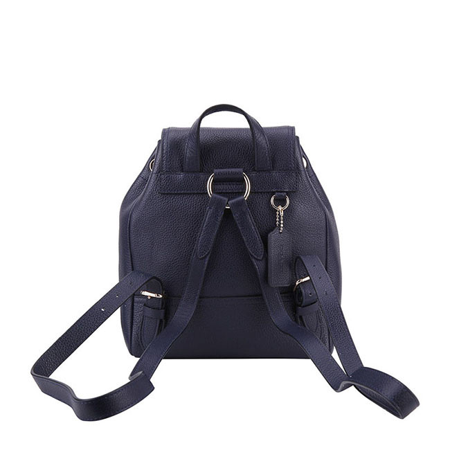 coach/蔻驰 女士双肩包 深蓝色真皮迷你双肩包 f37581 linav