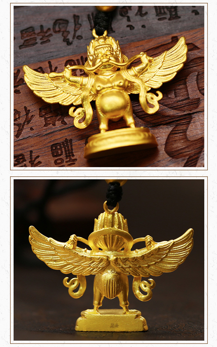 magifas/magifas 大鹏金翅鸟 手工锻造实心古法黄金大鹏鸟吊坠 立体