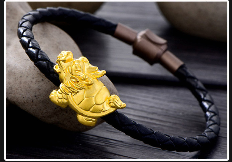 magifas/magifas 瑞兽龙龟 3d硬足金男士霸气祈福转运珠手链 三款可选