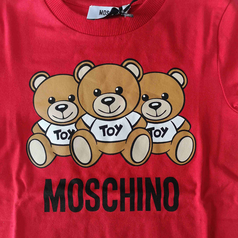 moschino kids/moschino kids棉质圆领三只小熊图案长袖男童儿童t恤