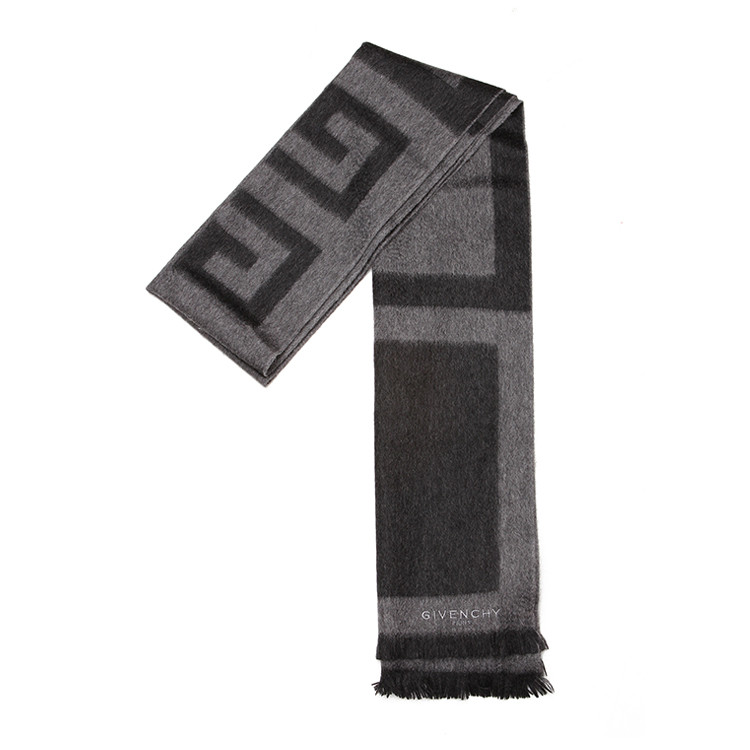givenchy/纪梵希 中性灰色经典图案羊绒围巾 2818gv u1155