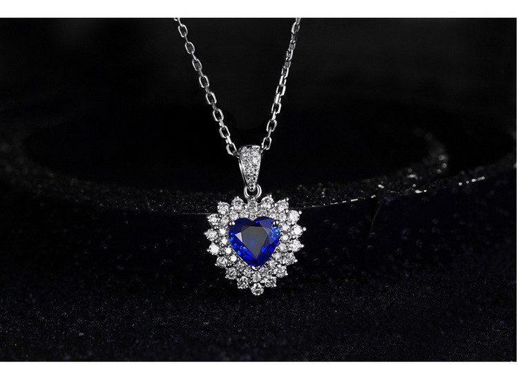 suemomo/苏茉茉 彩宝 18k金钻石蓝宝石吊坠 心形蓝宝石(附鉴定证书)