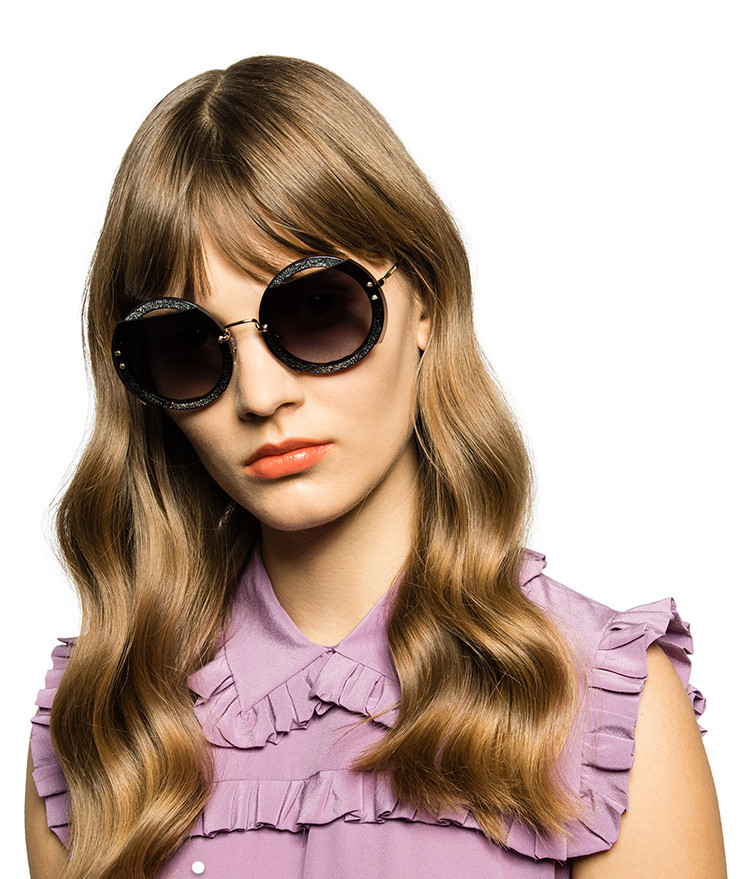 miumiu/缪缪 女士太阳镜 smu06s 63mm圆形优雅摩登渐变色镜片墨镜眼镜