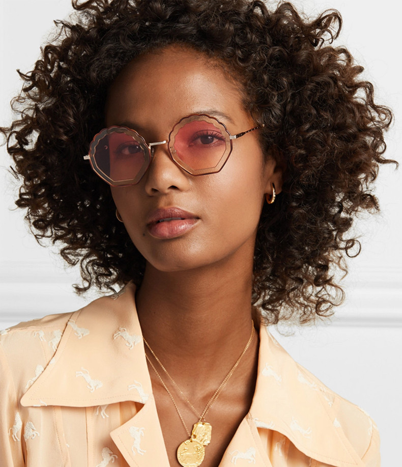 chloe/克洛伊 蔻依 沈梦辰 张嘉倪 明星同款 女士 太阳镜 波浪 贝壳形