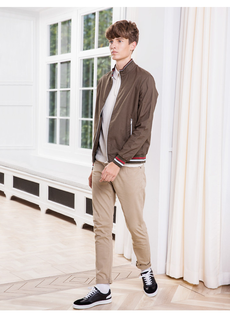 elle/elle 18秋冬新款 男款小白鞋 系带牛皮男士休闲鞋-板鞋