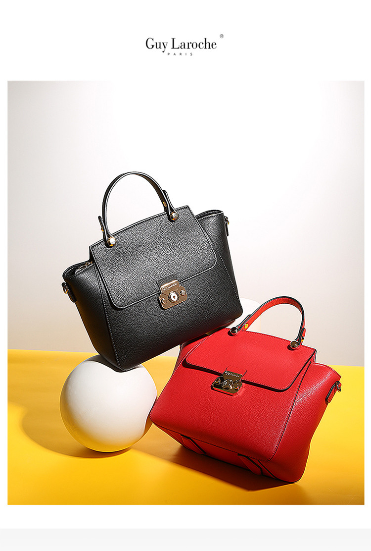 guy laroche/姬龙雪 新款女士真皮休闲手提包女包单肩斜挎包