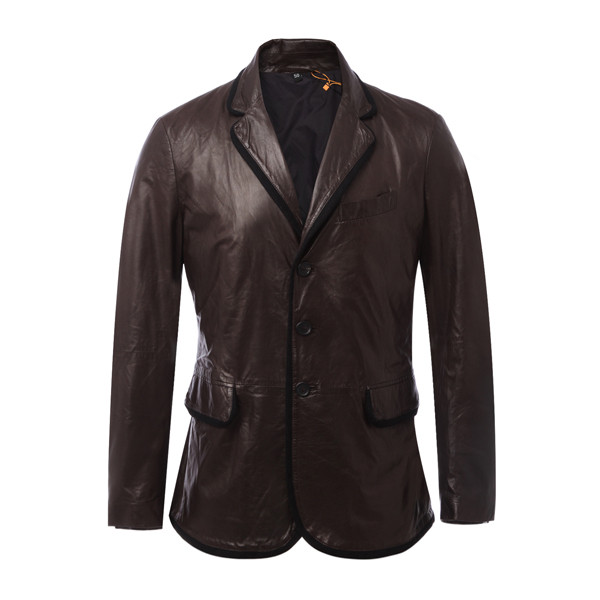 giorgio armani/乔治阿玛尼 男士皮衣 深棕色男士皮衣