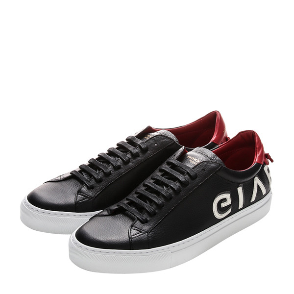 givenchy/纪梵希 牛皮 系带 男士黑色休闲板鞋