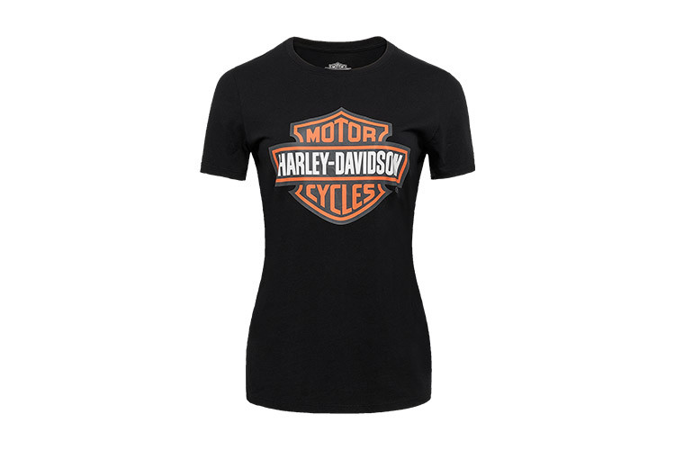 harley-davidson/哈雷戴维森女士短袖t恤纯棉logo印花圆领简约休闲t恤