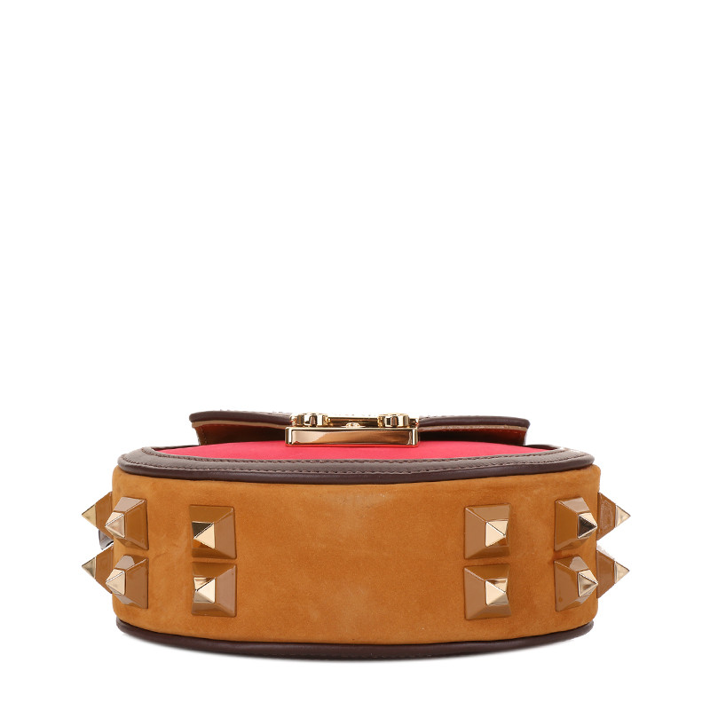 salar/salar女士拼色牛皮铆钉手提包 单肩包 斜挎包 f17mib