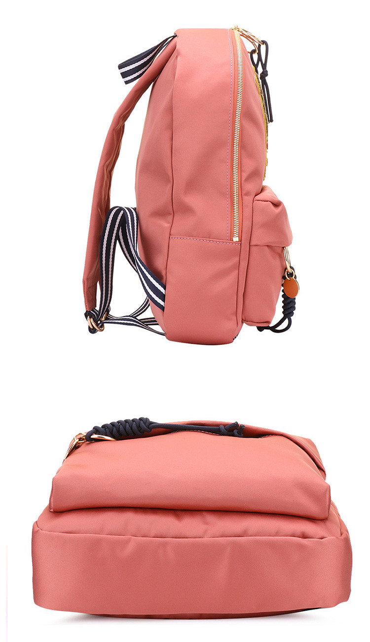 seebychloe/seebychloe女士橘粉色尼龙双肩包仙人掌印花双肩包