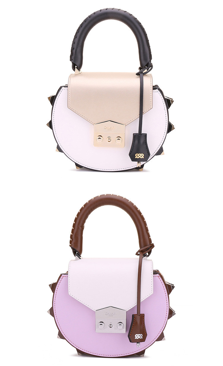 salar/salar女士牛皮mini手提包单肩包斜挎包ss18miw黄色