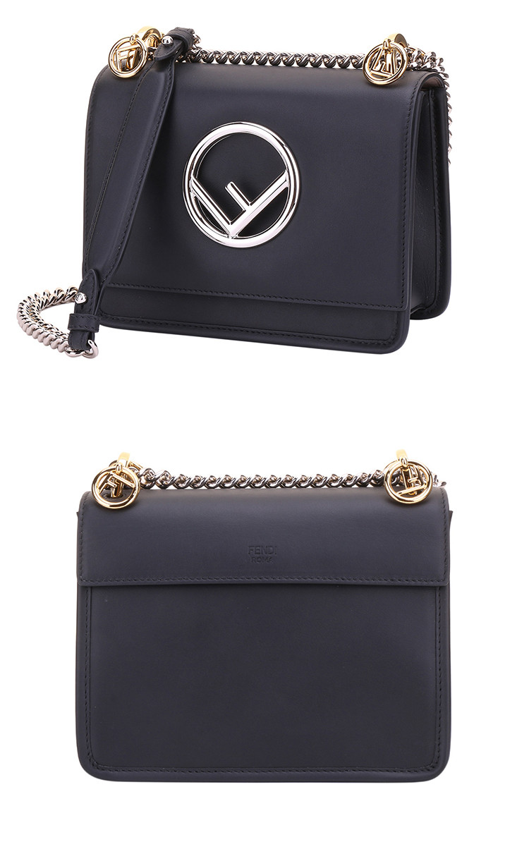 【18春夏】fendi/芬迪 kani 女士春夏新款潮流百搭金属f字母logo牛皮