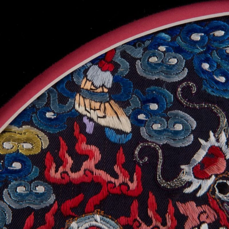 zhangs textiles/绣花张 清代咸丰亲王补子团龙绣片藏品
