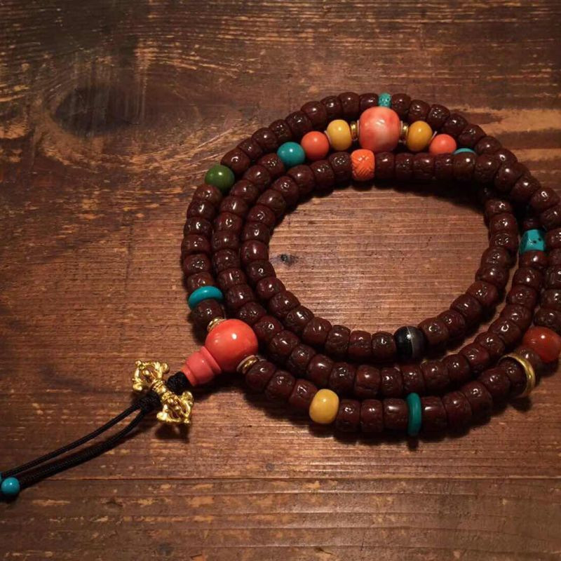 zhangs textiles/绣花张 藏式老金刚纯手捻108颗手串