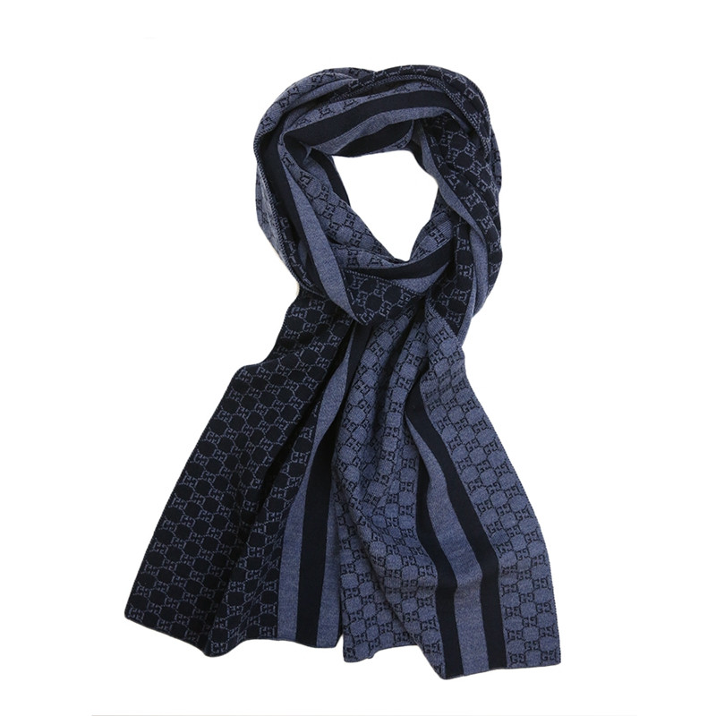 gucci/古驰 羊毛gg男士时尚简约针织围巾