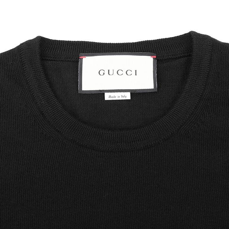 gucci/古馳 經典款純羊毛簡約時尚圓領男士針織衫/毛衣 438137