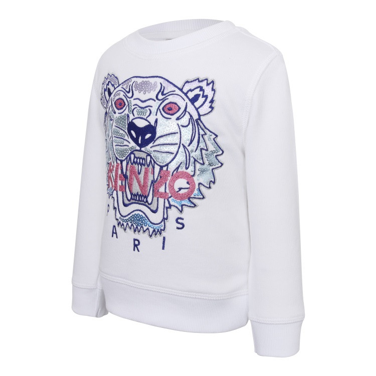 kenzo baby/kenzo baby【17春夏】白色圆领虎头图案长袖女童卫衣