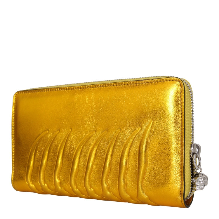 mcqueen/亚历山大麦昆 【17春夏】金黄色男士牛皮材质长款钱包 303743
