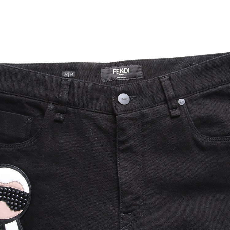 fendi/芬迪 老佛爷黑色男士休闲裤 flp201 94n f0qa1