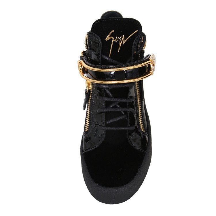 【2017春夏】giuseppe zanotti/朱塞佩·萨诺第 织物配皮 黑丝绒女士