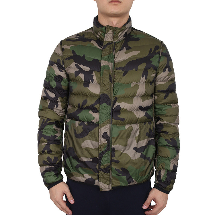 valentino/华伦天奴 迷彩立领双面羽绒服男士外套