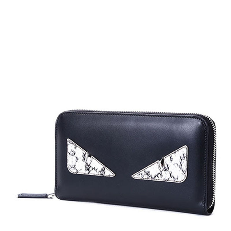 fendi/芬迪 19春夏 男士小怪兽眼睛拉链钱包 8m0299 牛皮革