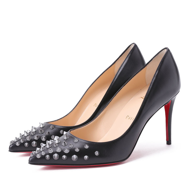 christian louboutin/克里斯提魯布托 spikyshell 85 shiny 女士皮革