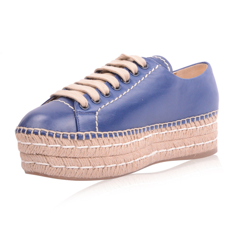 prada/普拉达 女士牛皮松糕鞋4cm 1e 373g