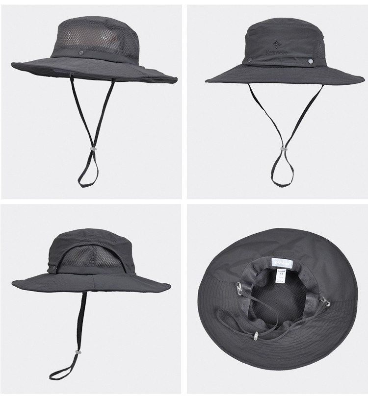渔夫帽男夏天帽子摄影野营防晒遮阳帽折叠透气登山大沿帽3261 卡其色