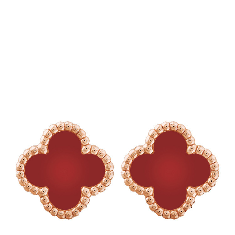 cleef & arpels(梵克雅宝)two butterfly系列750白金镶嵌贝母钻石耳钉
