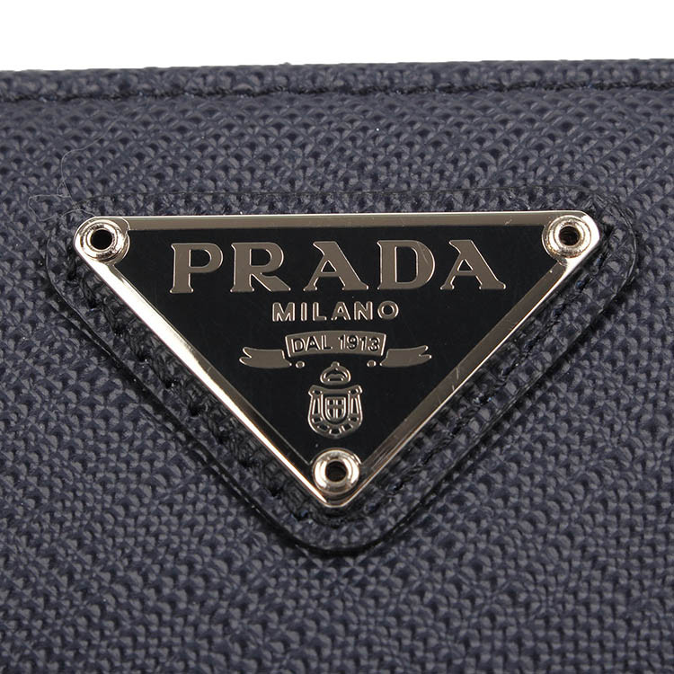 prada普拉达蓝色牛皮女士长款钱包1ml188qhhf0dmh