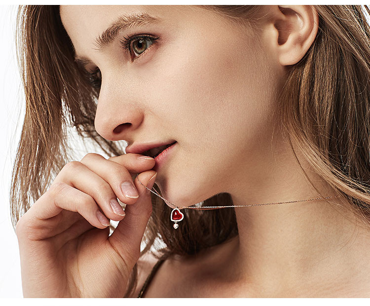 daisy fellowes/黛西法罗 心心相印系列项饰 女士18k金玛瑙爱心套链