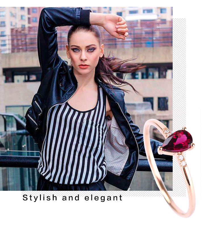 daisy fellowes/黛西法罗 k金系列戒指 女士18k碧玺水滴形截面戒指 女