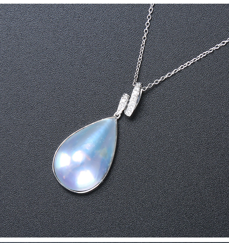 a&y/a&y 设计师款项饰 18k金镶嵌马贝黑珍珠水滴形时尚吊坠 项链