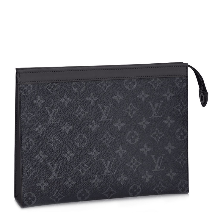 louisvuitton路易威登男士爆款黑色老花手包帆布配皮m61692