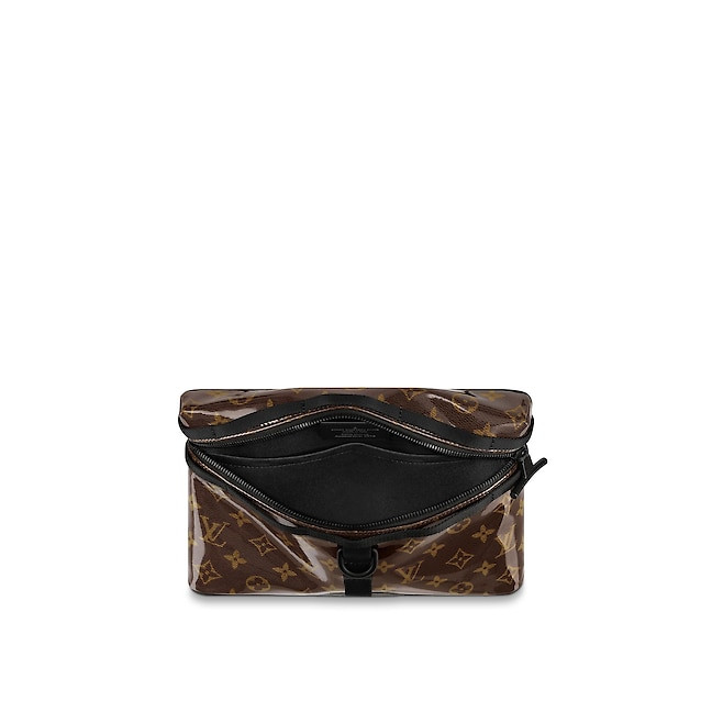 louisvuitton/路易威登男士老花monogramtitanium小号帆布/牛皮邮差包