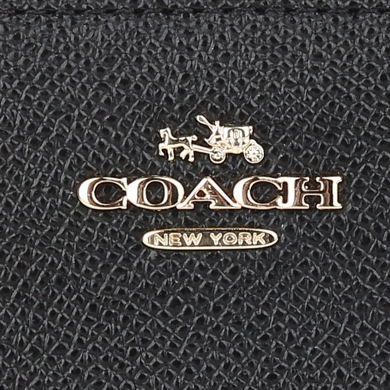 coach/蔻驰 海军蓝色十字纹pvc女士环绕式中号拉链钱包58584-liblk