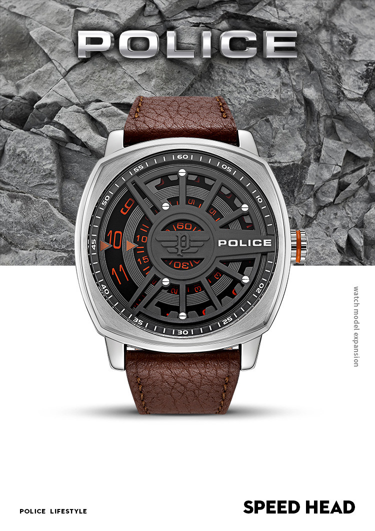 police/警察 男士时尚手表多功能石英表复古手表 pl.15239js/61
