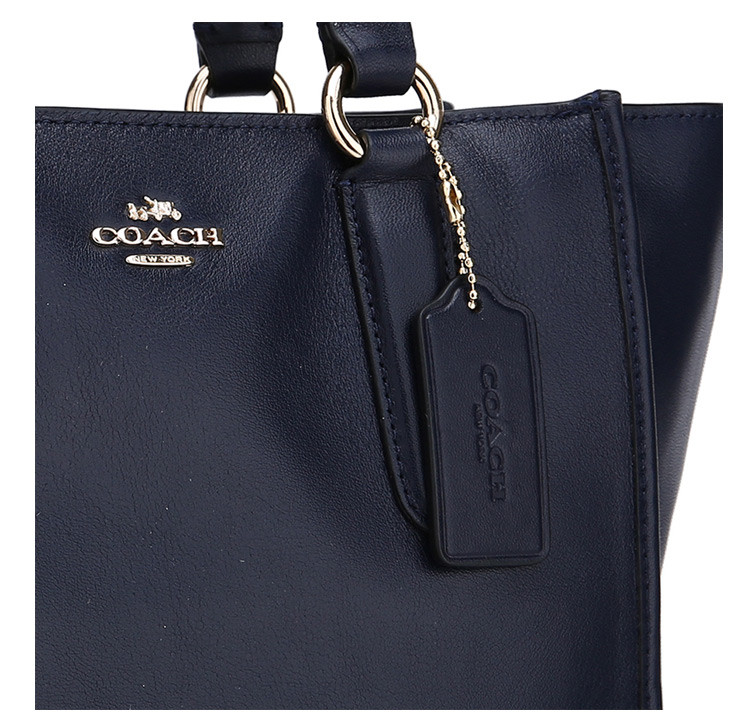 coach/蔻驰 女士真皮包单肩斜挎手提蝙蝠包 深蓝色33537-linav