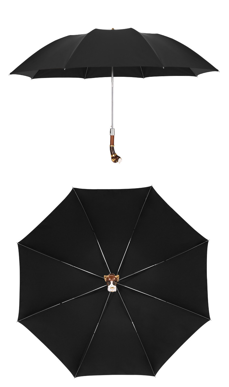 miss rain/miss rain 创意萌狗手柄 治愈系萌狗二折自开收雨伞