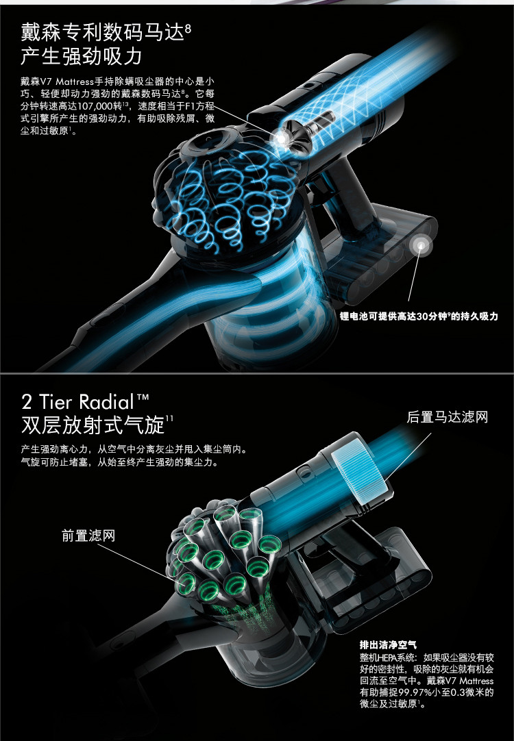 dyson/戴森 除螨仪手持吸尘器v7 mattress