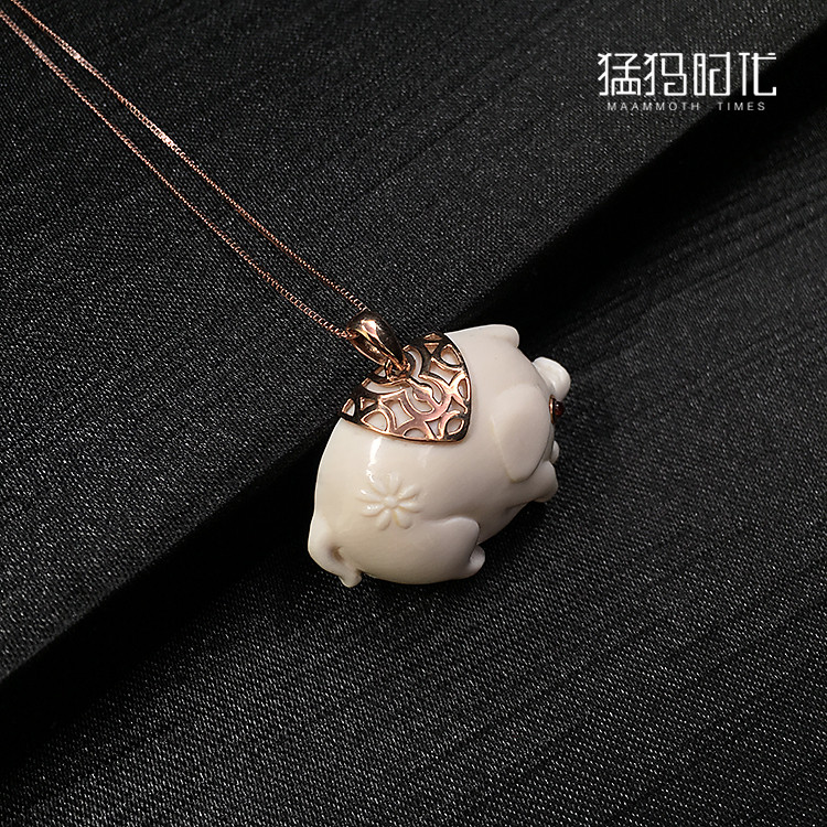 【mmsd猛犸时代 吊坠】mmsd/猛犸时代 专柜正品带证书猛犸象牙 福气