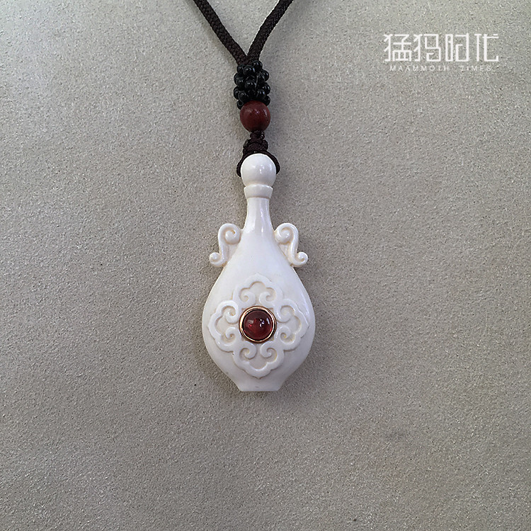 mmsd/猛犸时代 专柜正品带证书猛犸象牙 富贵平安-18k金镶嵌系列挂件