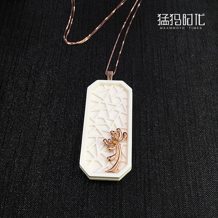 mmsd/猛犸时代 专柜正品带证书猛犸象牙 花中隐士-18k金镶嵌系列挂件