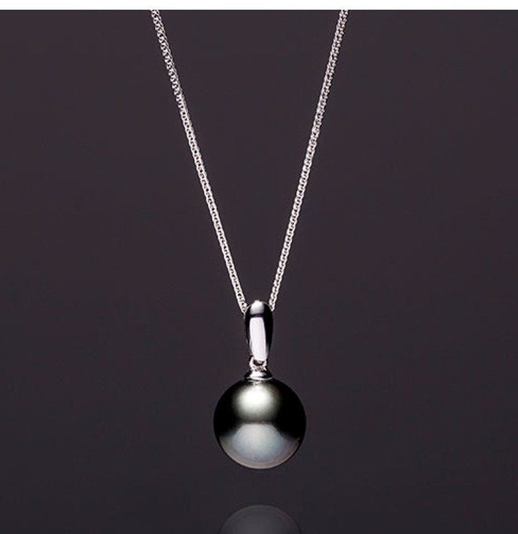 cloris克劳瑞斯18k金黑色大溪地珍珠吊坠黑色首饰项饰珍珠项链珍珠