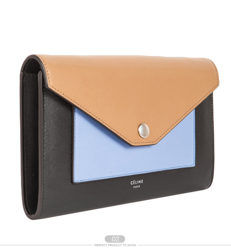 celine/赛琳 女士小牛皮拼色信封包单肩包 161024 105213ad4.02ba