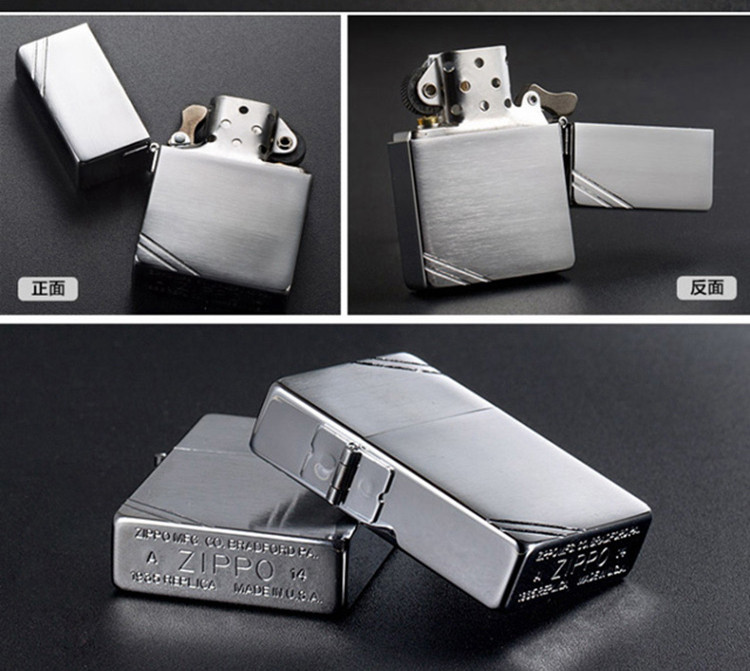 美国原装zippo煤油防风打火机 铰链拉丝切角 复刻1935