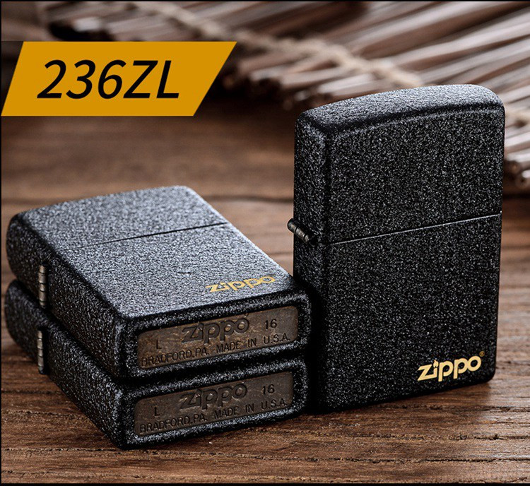 zippo/芝寶 磨砂黑裂漆防風打火機 男士商務禮品 禮盒套裝【北京極速